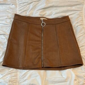 Altar'd State Brown Skater Skirt with Ring Zipper soft stretchy women’s large
